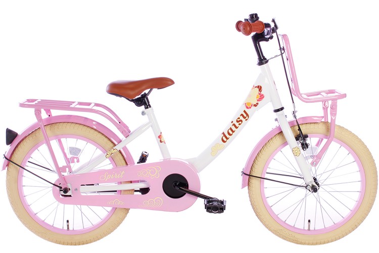 Spirit Daisy Meisjesfiets Wit-Roze 18 Inch