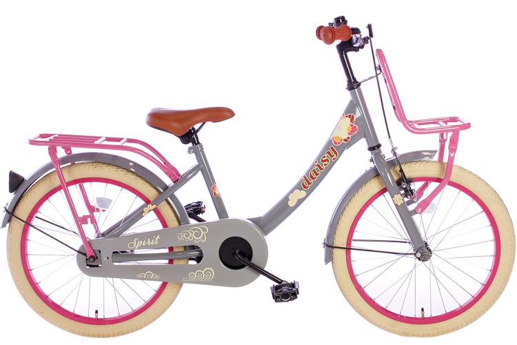 Spirit Daisy Meisjesfiets Grijs-Roze 22 Inch