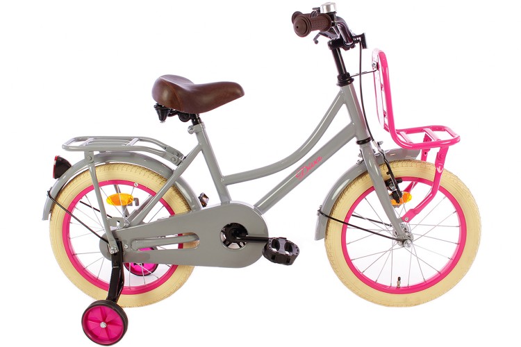 Spirit Diva Meisjesfiets Grijs-Roze 16 Inch