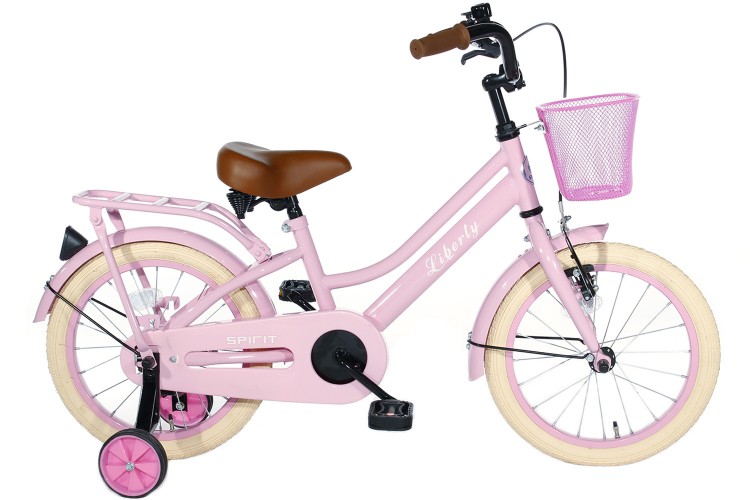 Spirit Liberty Meisjesfiets Roze 14 Inch + Mand