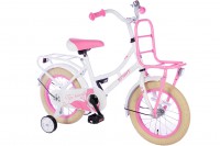 Spirit Meisjesfiets Wit-Roze 14 inch