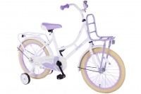 Spirit Meisjesfiets Wit-Paars 18 inch
