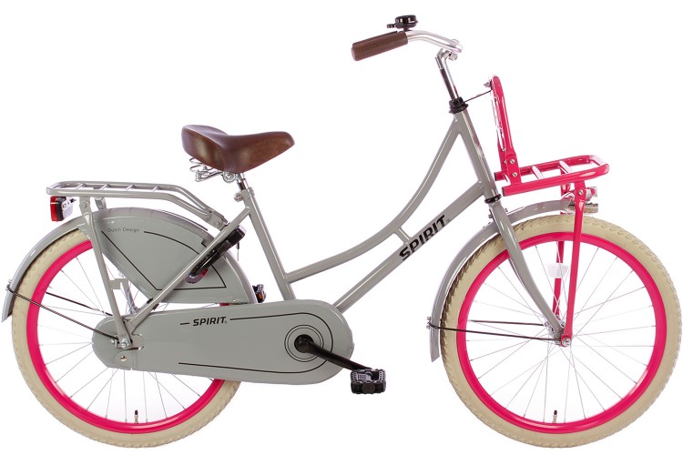 Spirit Omafiets Grijs-Roze Meisjesfiets 20 inch