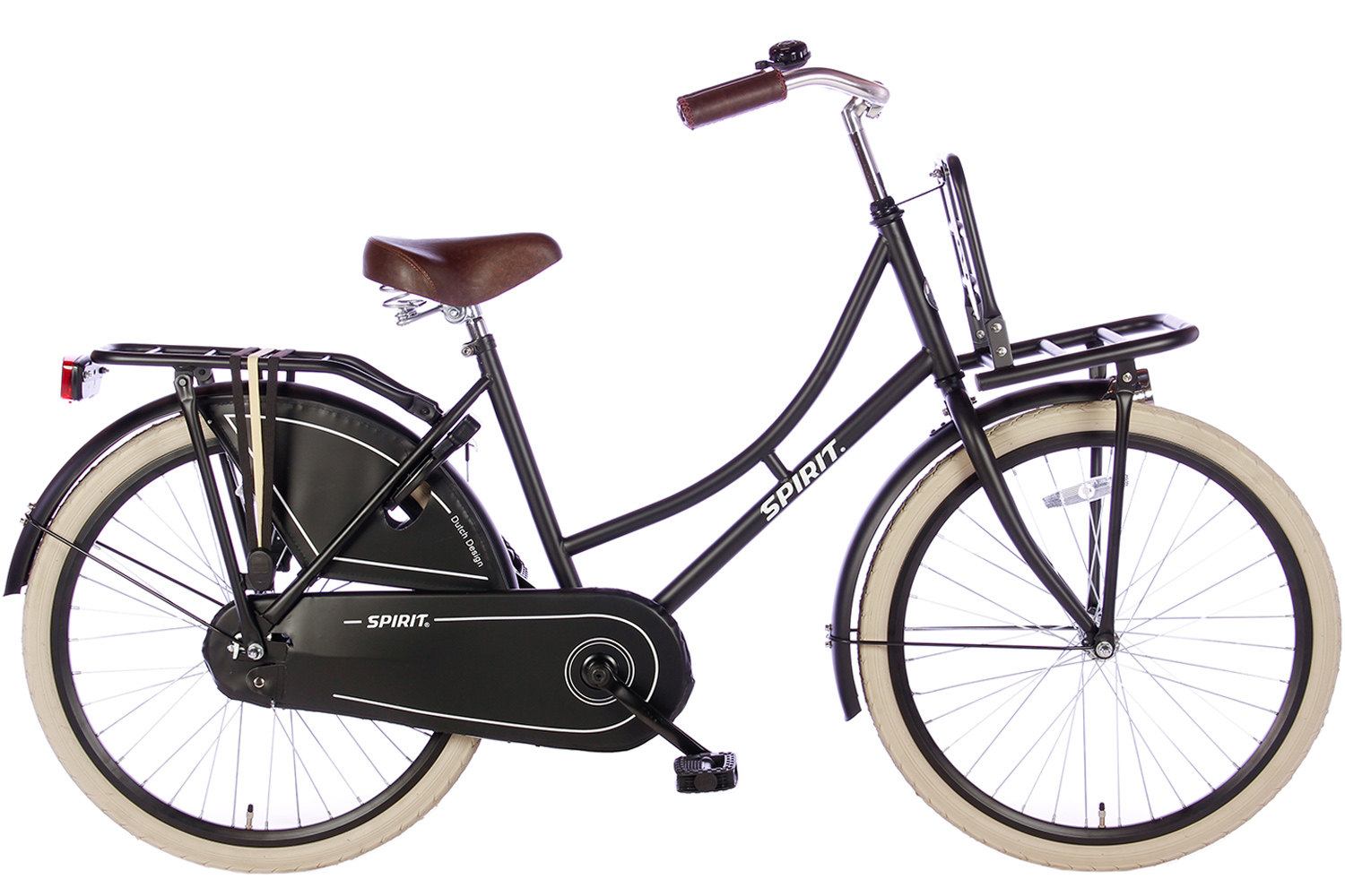 Spirit Omafiets Mat-Zwart 24 inch - Meisjesfiets City-Bikes.nl