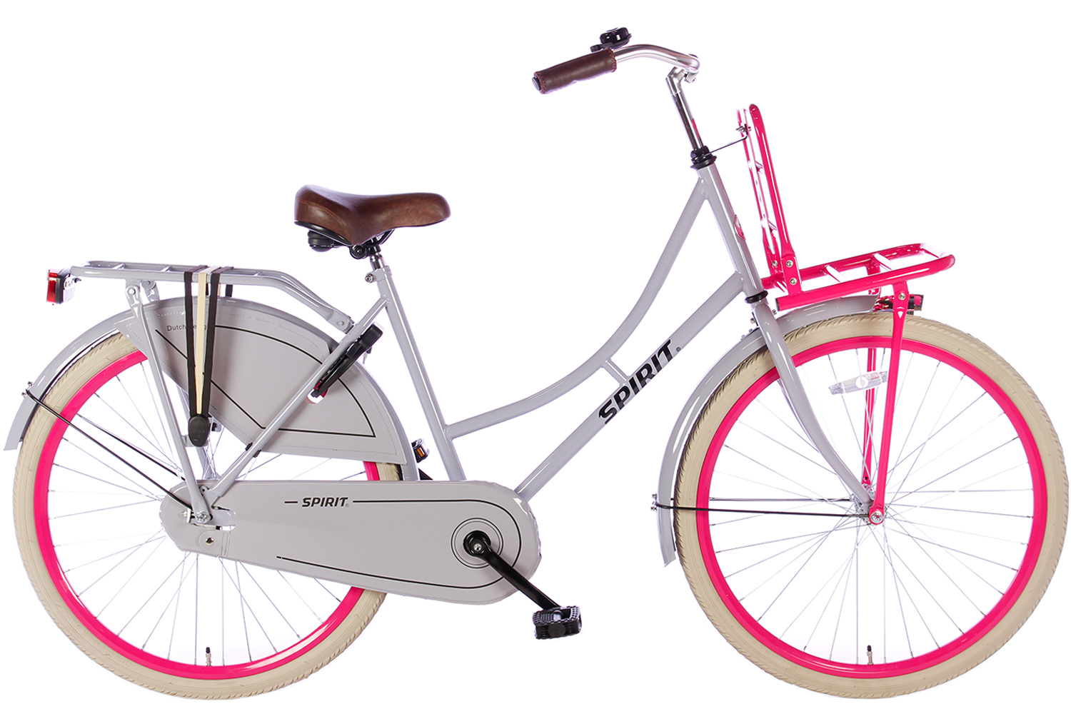 breedtegraad Bevestigen aan Ambassade Spirit Omafiets Grijs-Roze 26 Inch 2017 - City-Bikes.nl