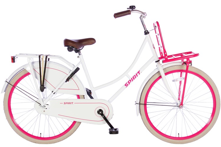 Spirit Omafiets Wit-Roze Meisjesfiets 22 inch