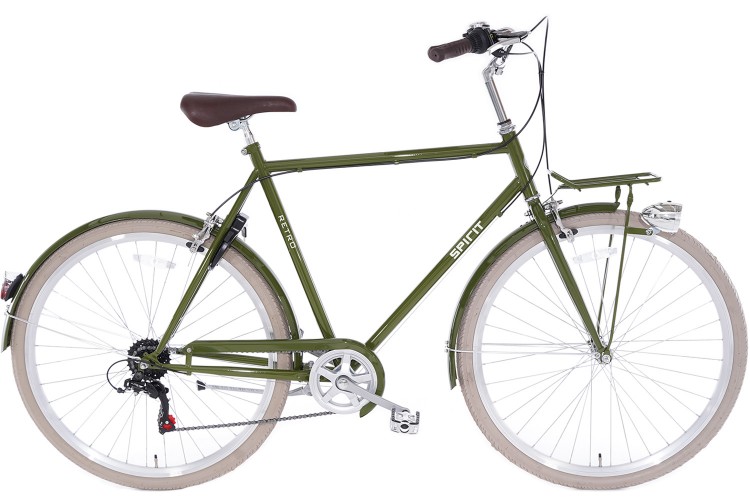 Spirit Retro Herenfiets Groen 6 versnellingen