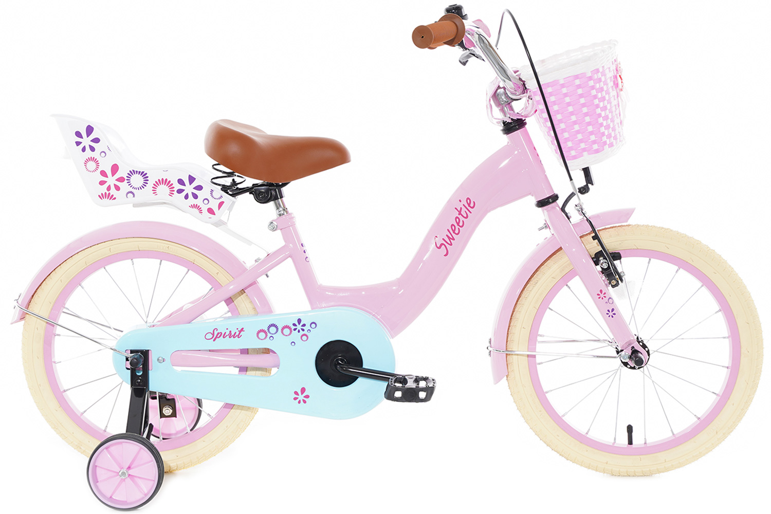 bunker lijden Ga wandelen Spirit Sweetie Meisjesfiets Roze-Turquoise 12 inch - City-Bikes.nl