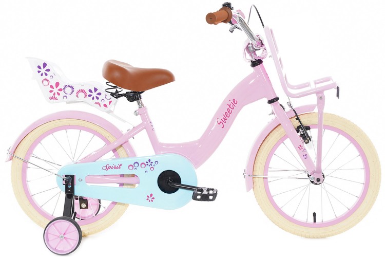 Spirit Sweetie Meisjesfiets Plus Roze-Turquoise 12 inch