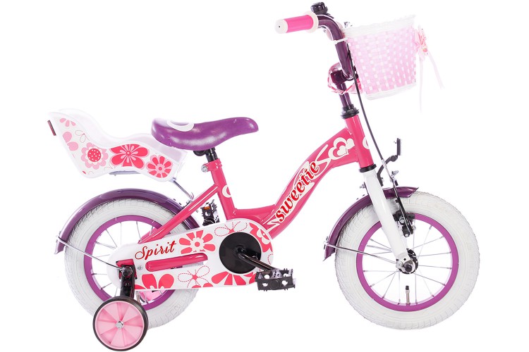 Spirit Sweetie Meisjesfiets Roze-Paars 12 inch