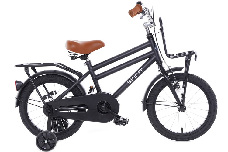 Spirit Urban Jongensfiets Mat-Zwart 12 inch